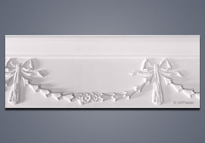 Plaster Cornice Swag & Bow CN127